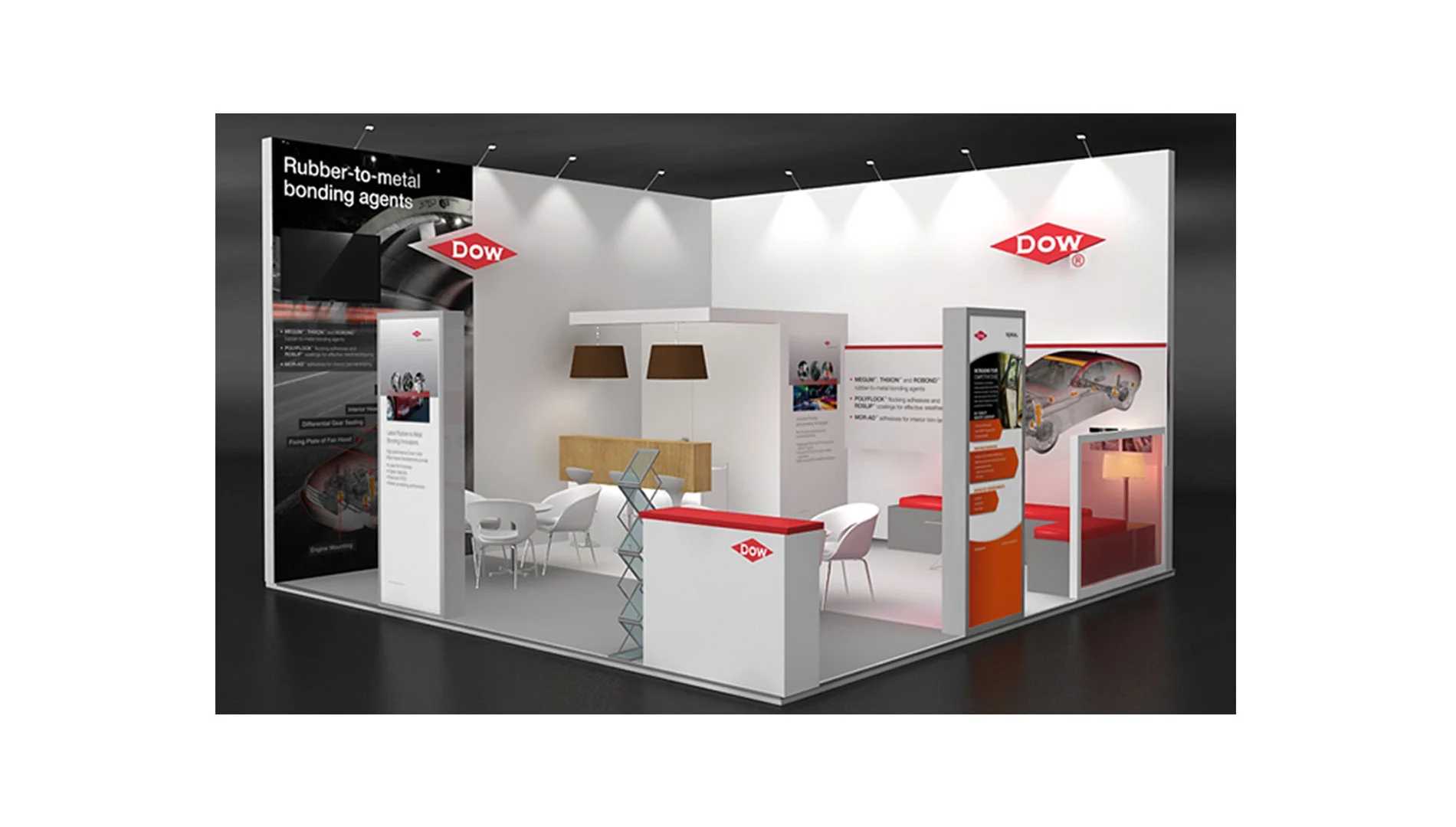 DOW - minimal exhibition DOW - minimal exhibition set-up brand colour ‘red’ with ‘white’, complemented it with intelligent copy