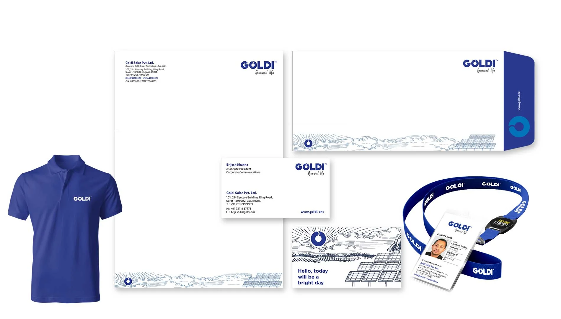 Goldi office stationary design for Goldi