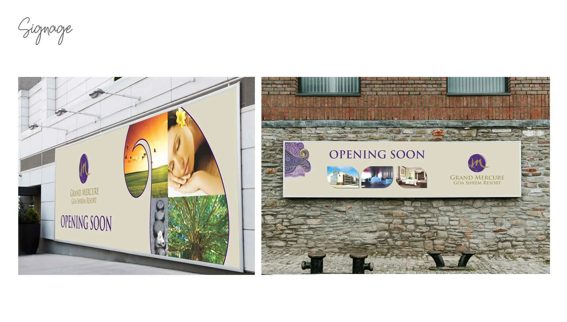 Grand Mercure Signage - Large billboard featuring a woman with the text 'Opening Soon'