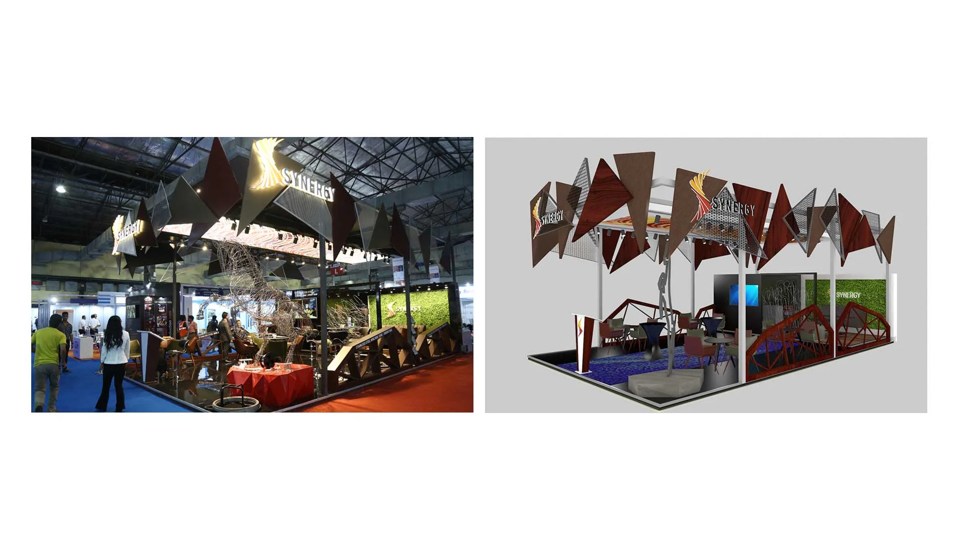 Synergy Steels - exhibition stand design setup with engaging displays and branding elements