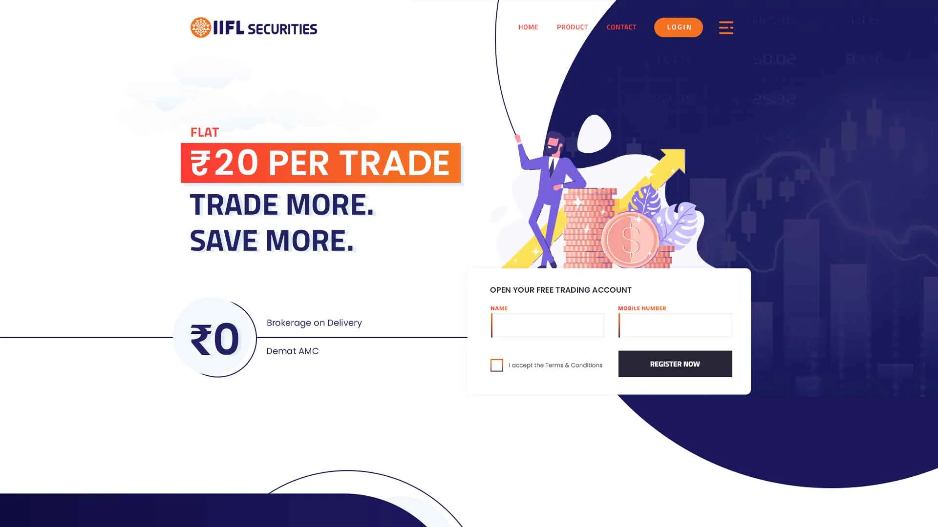 IIFL Securities Z20 website design by Boch & Fernsh, featuring a sleek and modern interface with a focus on financial services