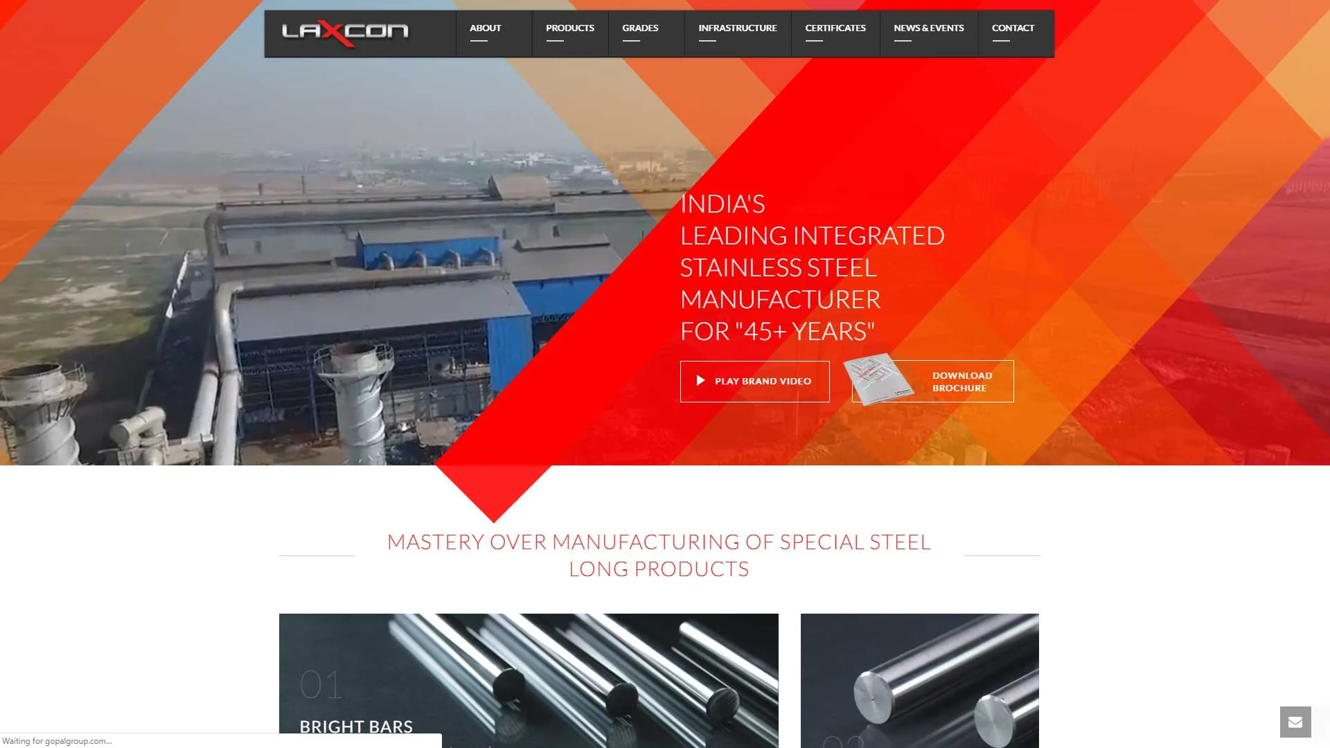 Boch & Fernsh's Laxcon design, featuring a sleek and robust visual concept tailored for the steel industry.