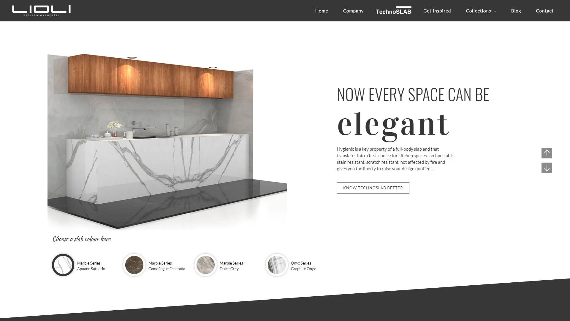 Premium tiles website by Boch & Fernsh for LIOLI, emphasizing design elegance.