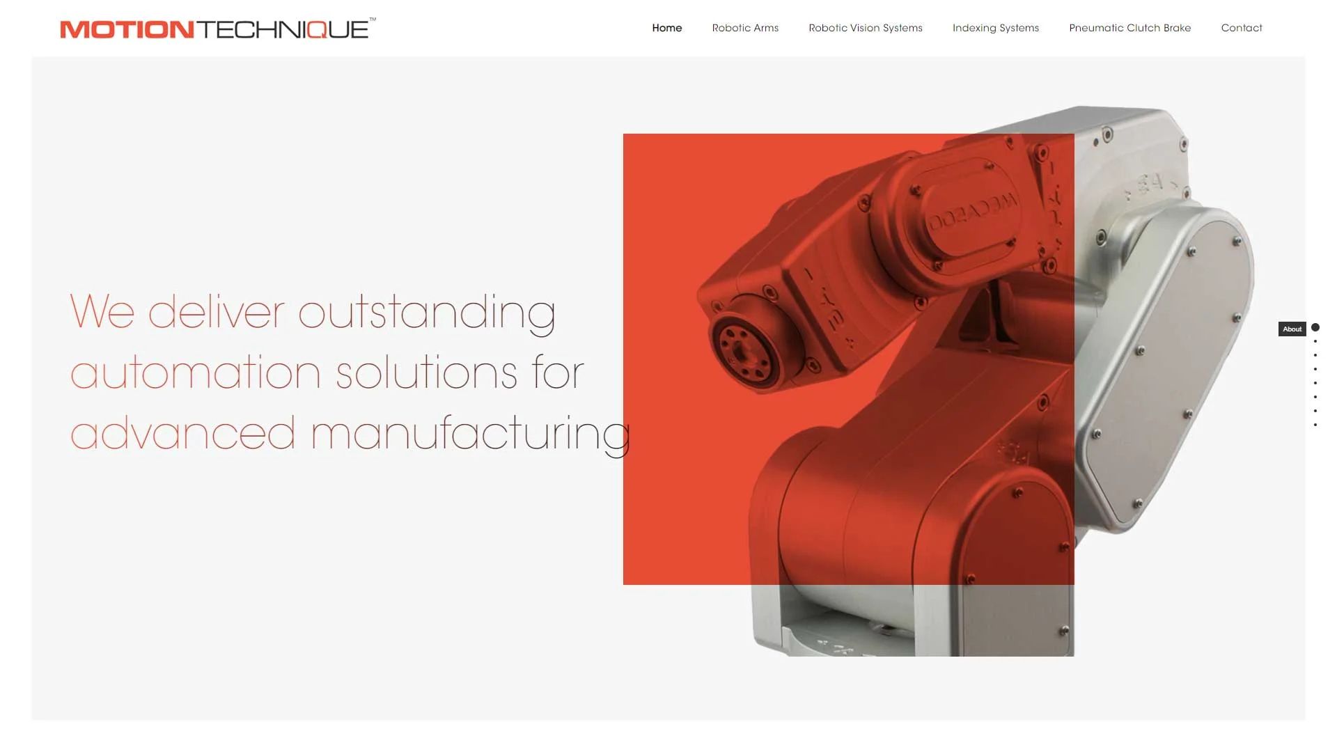 Boch & Fernsh's industrial design expertise displayed in Motion Technique's sleek website.
