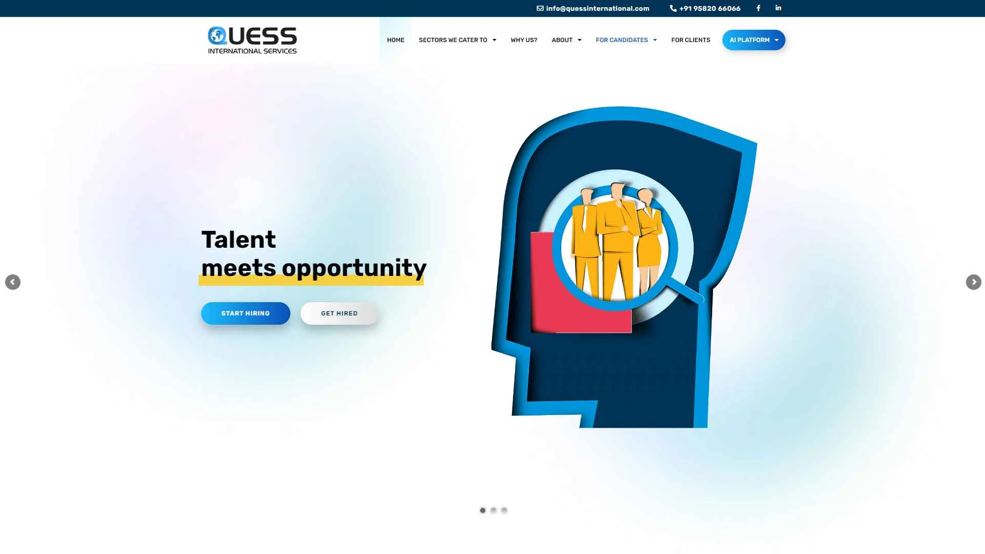 Quess International website design by Boch & Fernsh, showcasing a professional and engaging user interface with global appeal