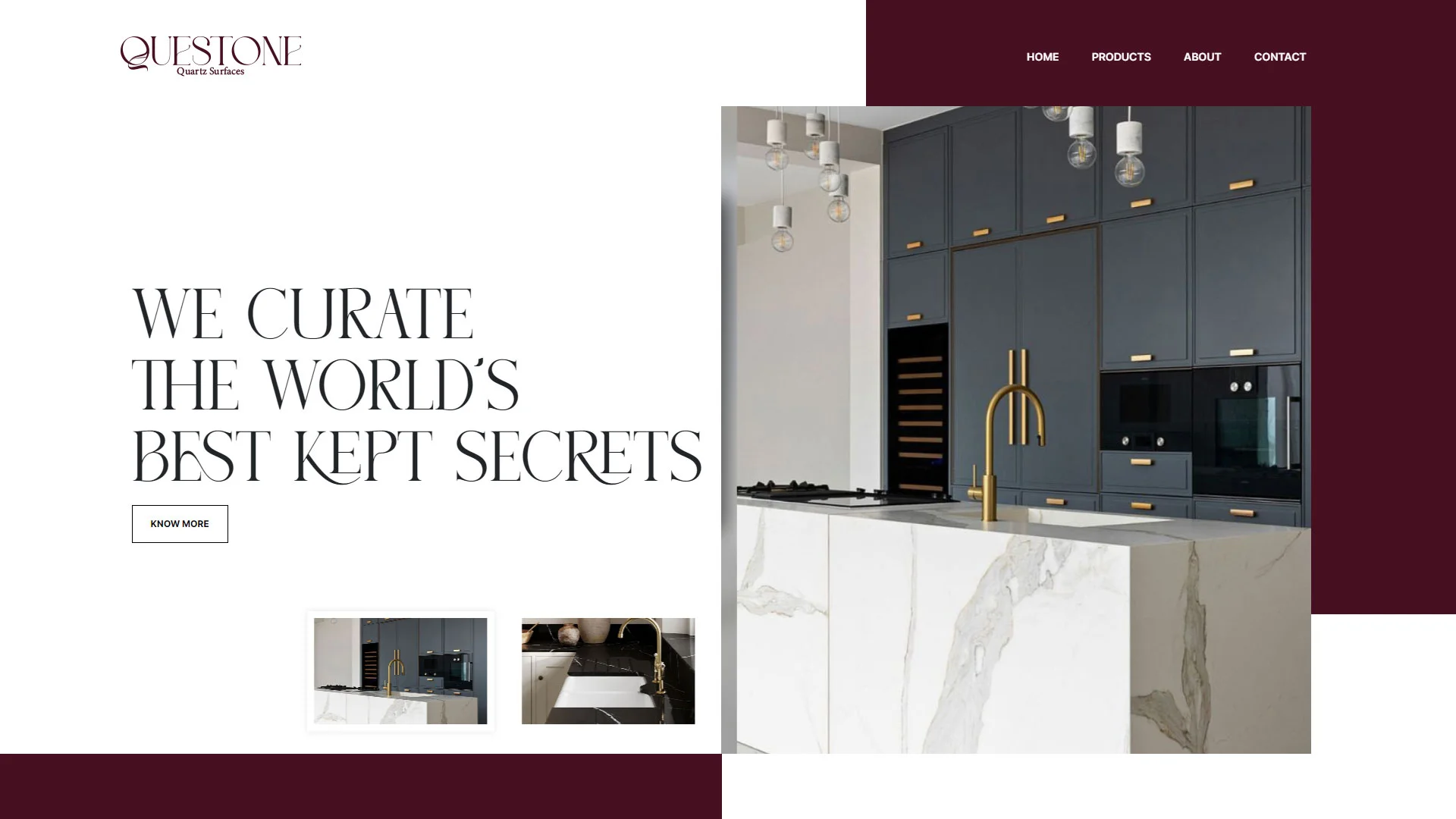 Quesurfaces website design by Boch & Fernsh, featuring sleek and modern interface with a focus on surface solutions