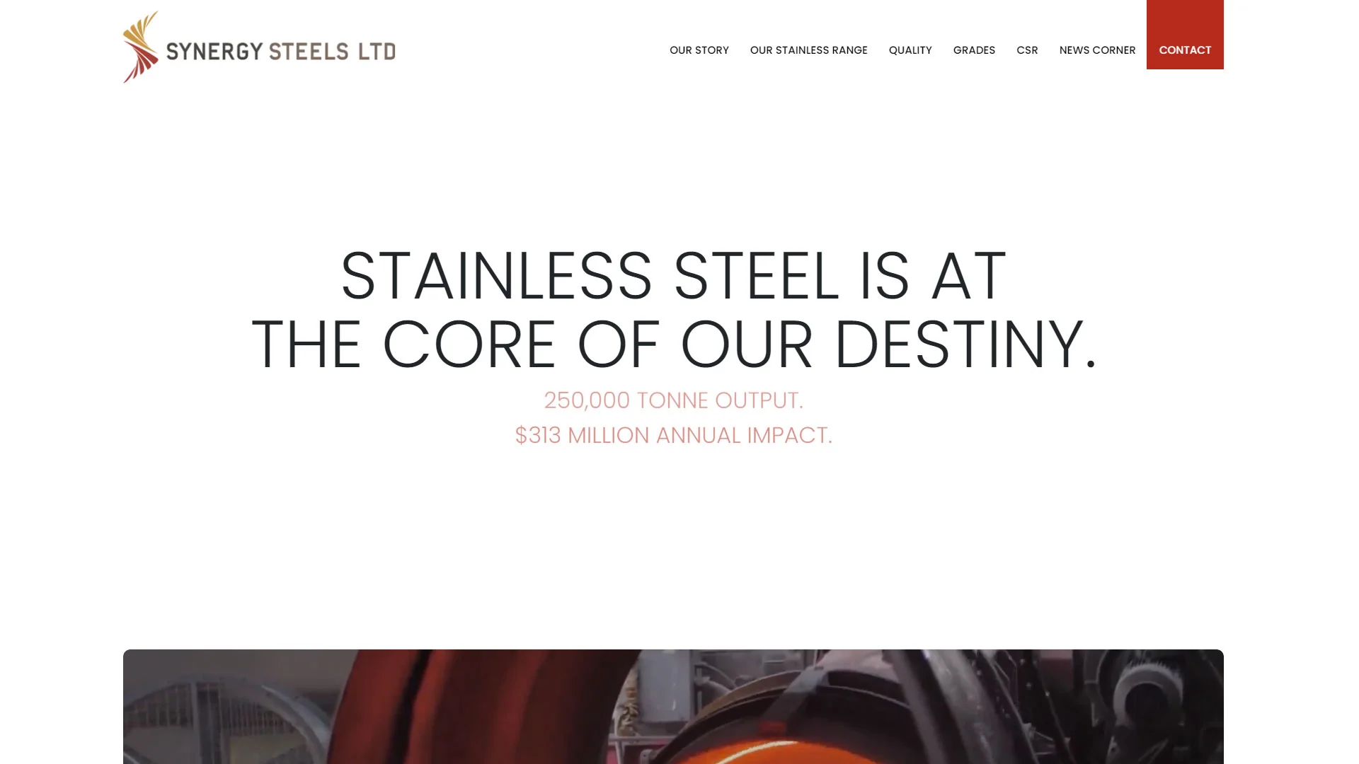 Synergy Steels website design by Boch & Fernsh, presenting industrial elegance and seamless user experience